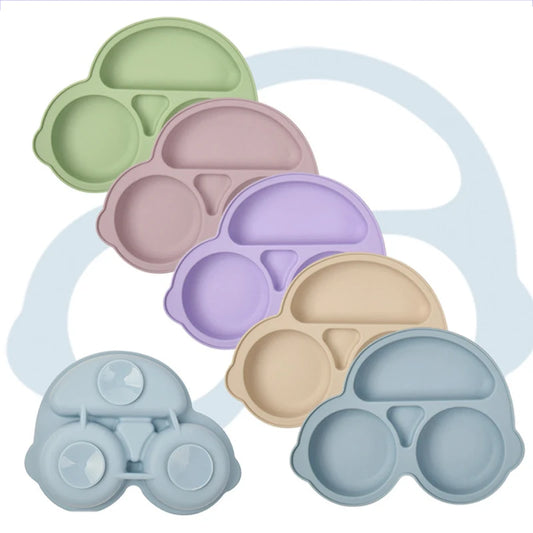 Assiette à manger en silicone avec ventouse pour bébé